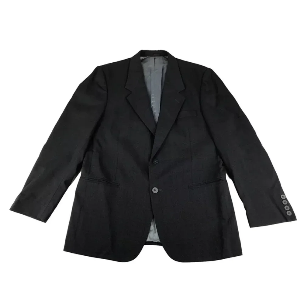 Jean Paul Germain Mens Black Wool Inner Pockets Notch Collared Blazer Size 40 R